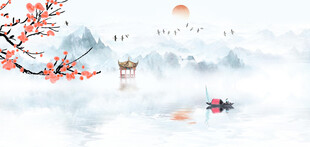 古风山水间的诗意景致