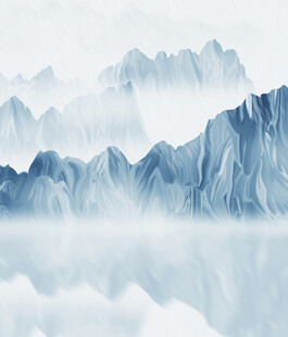 水墨山水间云雾绕奇峰