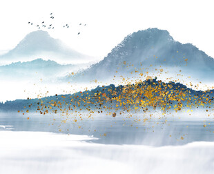 水墨山水间的金秋景致