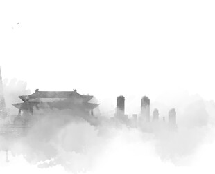 水墨古风建筑景观图