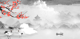 水墨山水间的诗意景致