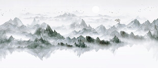 水墨山水景致图