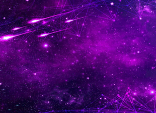 梦幻紫色星空流星景象