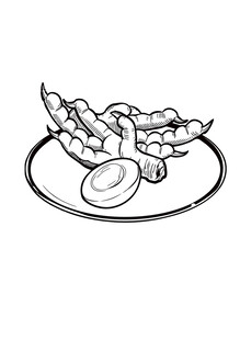 鸡爪鸡蛋线描小场景