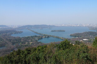 俯瞰秀丽湖景与葱郁山林