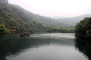 青山绿水间的静谧河流