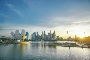 新加坡城市天际线美丽景观