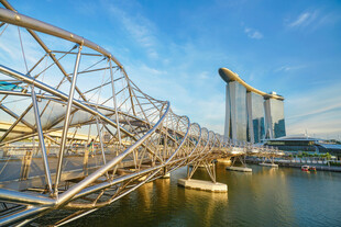 新加坡双螺旋桥城市景观