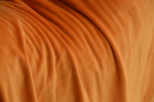 橙色褶皱毛绒 布料纹理特写