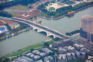通州京杭大运河千荷泻露桥航拍