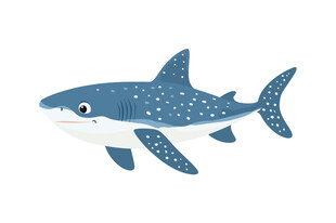 卡通蓝鲨鱼