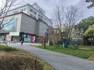 校园旁的建筑与小径