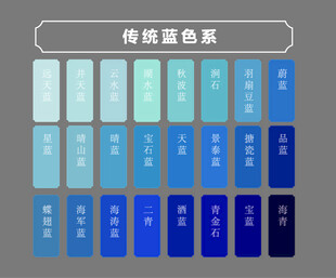 传统蓝配色方案展示