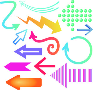 多彩箭头装饰图案素材