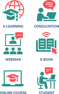 在线教育相关图标集合