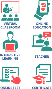 在线教育相关图标集合