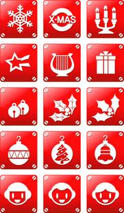 红色圣诞图标集合