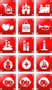 红色背景图标集合