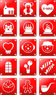 红色爱情主题图标集合