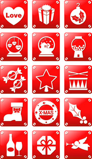 红色图标集合