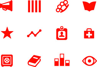 红色图标集合