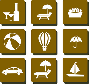 度假休闲图标集合