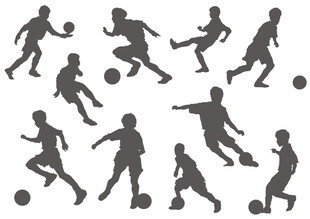 足球运动员剪影