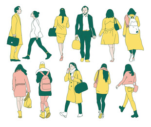 街头漫步的行人