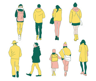 街头漫步的行人