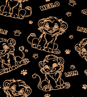 金色狮子图案黑色背景纹理