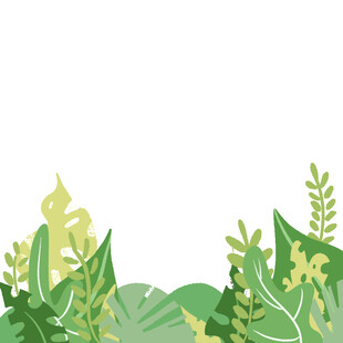清新绿植边框背景图