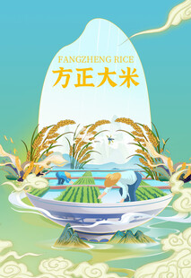 优质稻米的田园风光