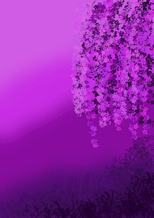 梦幻紫色垂挂花卉景观