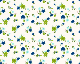 蓝绿小花图案背景