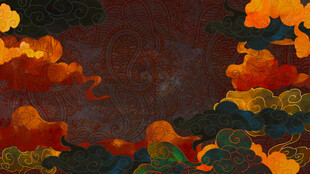 秋日绚烂云彩风景图