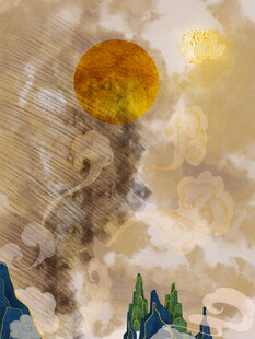 奇幻天空下的自然景象