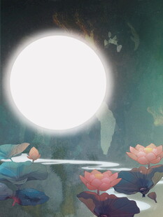 月夜荷塘美景