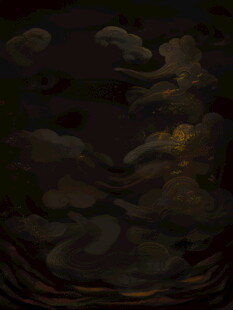 神秘夜空下的奇幻云彩