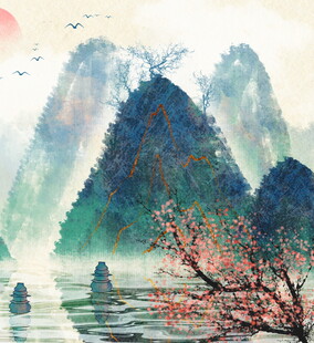 水墨山水间的诗意景致