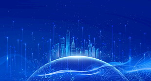 蓝色科技风地球背景图