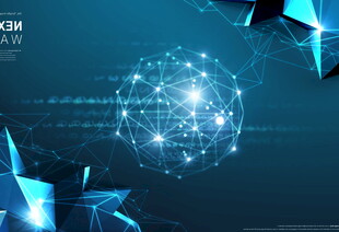 科技感蓝色抽象网络图形