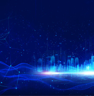 科技感蓝色数字城市背景