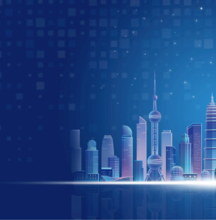 未来都市夜景科技感建筑