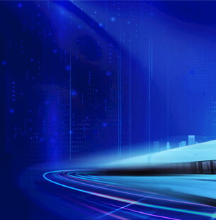 科技感蓝色未来场景画面