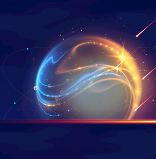 梦幻炫彩球体宇宙背景图