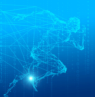 蓝色科技风世界网络图景