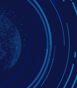 蓝色科技风抽象线条背景图