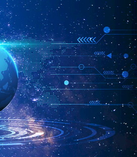 科技感地球与虚拟数据背景