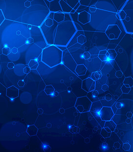 蓝色科技感六边形背景图案