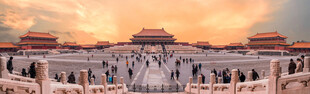 天安门广场壮丽黄昏景象